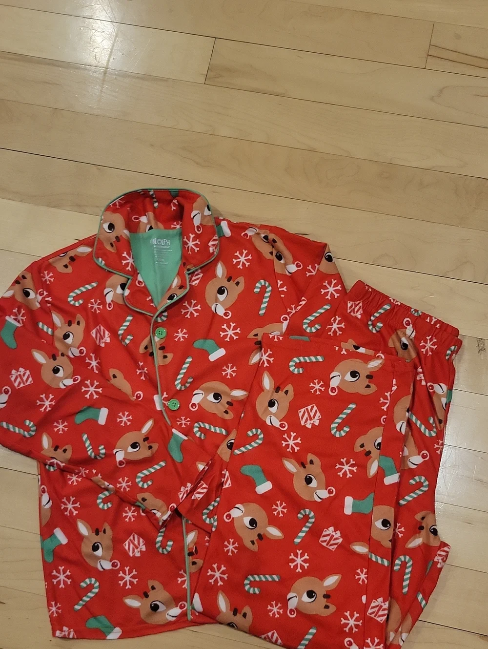 Kids Red Reindeer Holiday Pajama Set - Cozy Flannel